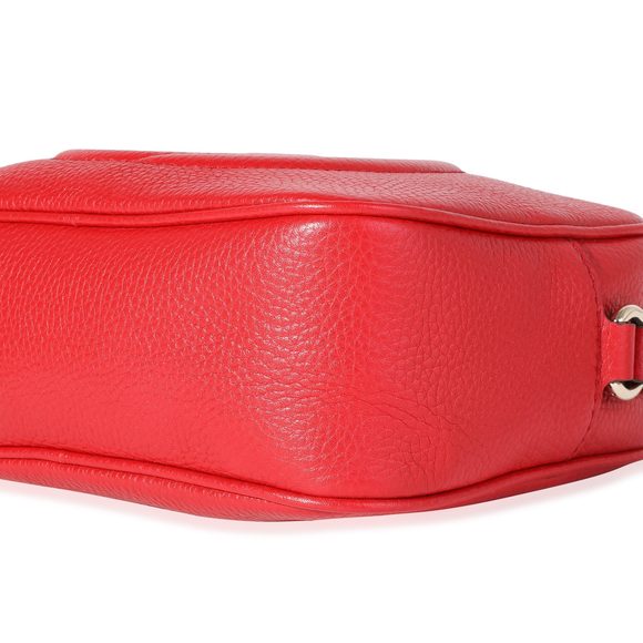 Gucci Red Pebbled Leather Soho Disco Crossbody - Picture 7 of 8